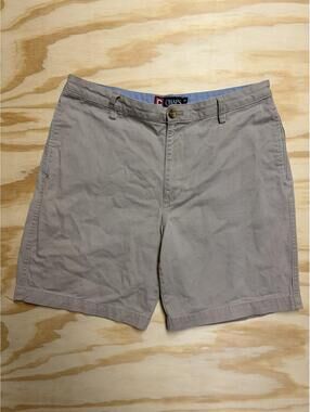 Chaps Men's Flat Front Size 34 Chino Khaki Golf Shorts 7.5”inseam